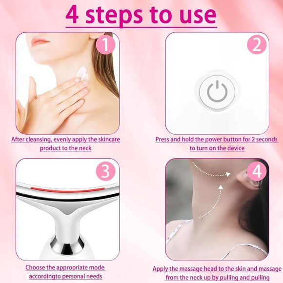 VGY Face and Neck Massager Tool, 7-in-1 Color Red-Light-Therapy Wand for Skin Ca - Picture 4 of 8